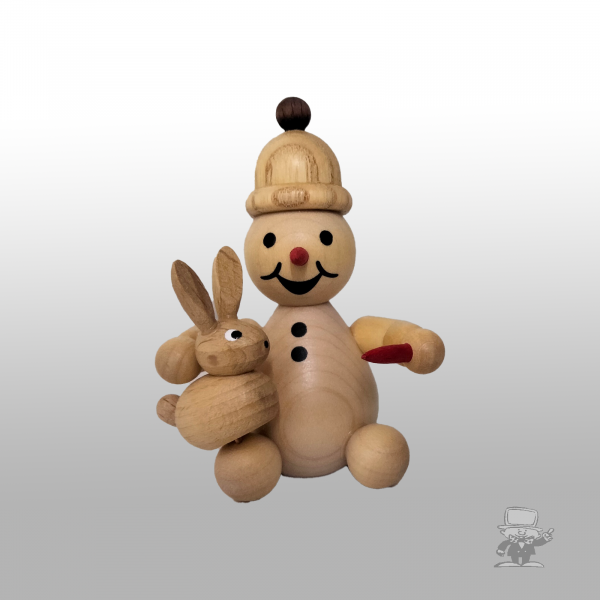 Wagner 135 Schneemann Junior sitzend mit Hase